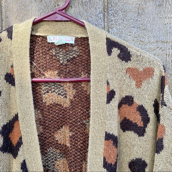 It’s Our Time Leopard Long Cardigan Sweater Medium - Picture 11 of 11